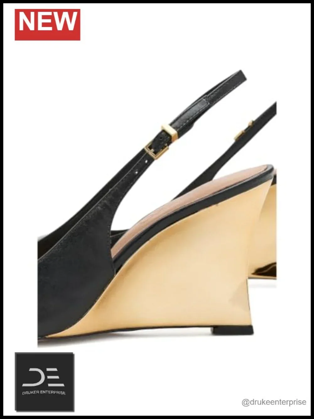 Women's Leather Wedge Heel Pumps Pointed Toe Buckle Closure Fall